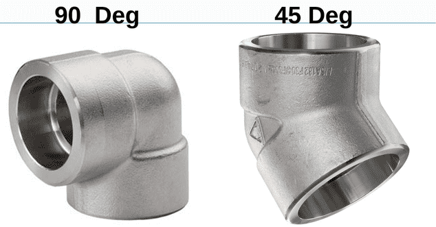 Image of 90 deg & 45 deg socket weld elbows