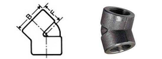 45 degree threaded elbow weight