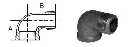 90 Degree Street Elbow Dimensions