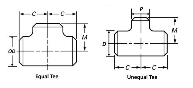 Buttweld Pipe Tee Dimensions