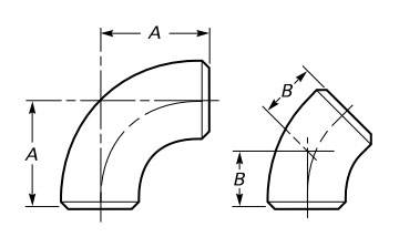 long radius elbow dimensions