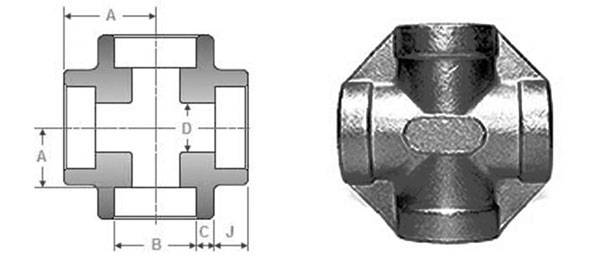 Socket weld Unequal Cross dimensions