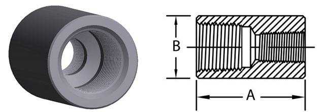 Threaded Reducing Coupling Dimensions