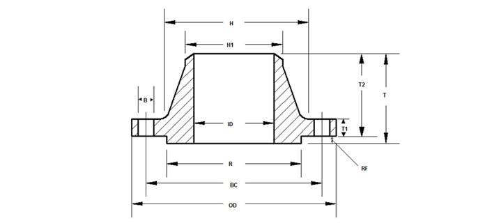 Carbon Steel Weld Neck Flange Dimensions